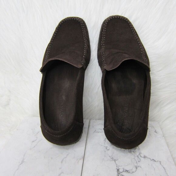 Bruno Magli “CASTOR” Brown Suede Slip On Driving Moccasins, Men’s Size 8.5 M main image 8